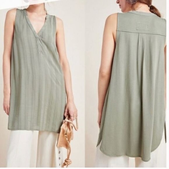 Maeve Colonsay Olive Green Rayon Tunic Top Size XS - Picture 1 of 8